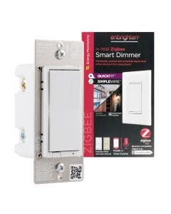 Enbrighten Zigbee In-Wall Smart Dimmer with QuickFit™ and SimpleWire™ and Energy Monitoring, White/Almond